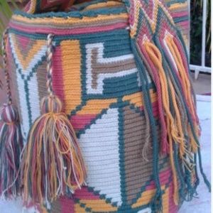 COLOMBIAN WAYUU MOCHILA BAG Wayuu Crochet HandBag